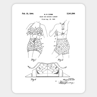 Two Piece Bathing Suit Patent - Fashion Designer Beach House Art - White Sticker